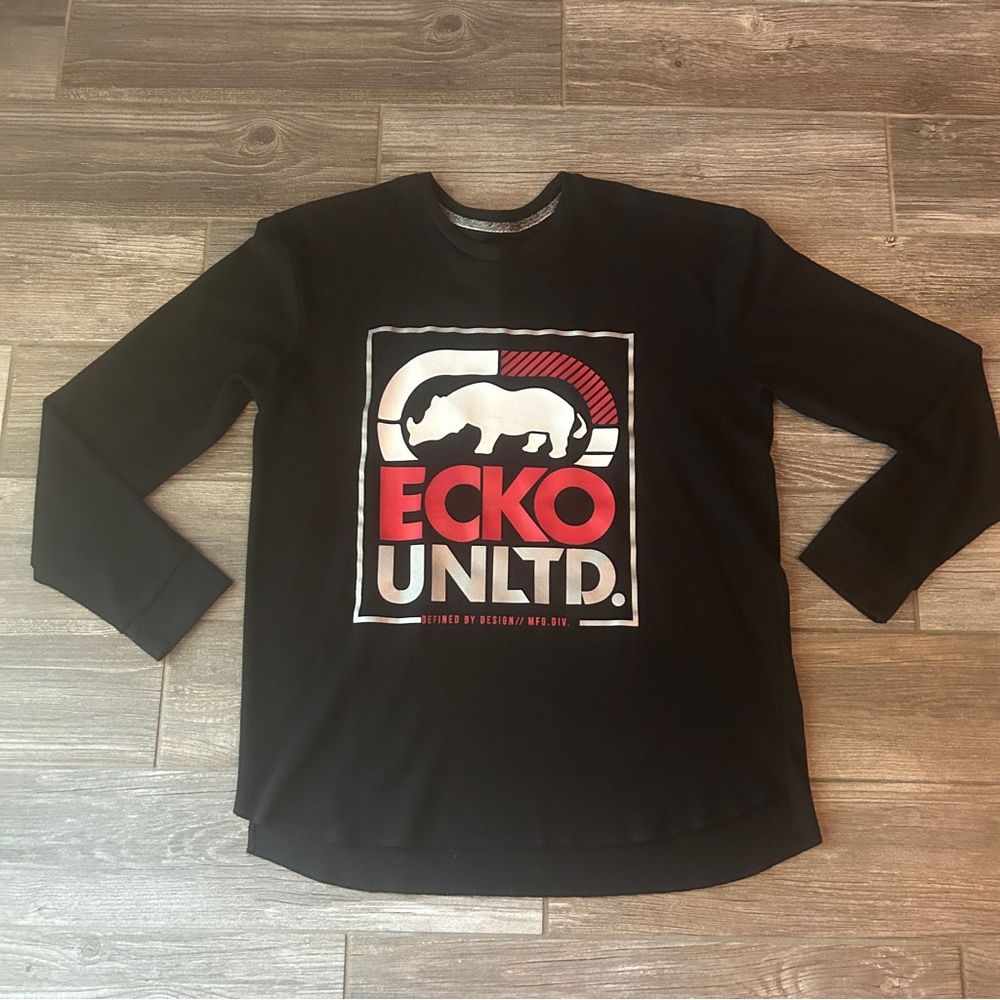 Ecko Unltd Long Sleeve Black Thermal with‎ Logo, Size 2X
